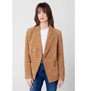 Blanknyc Suede Double Breasted Blazer Brown Pecan Tan Size Small
